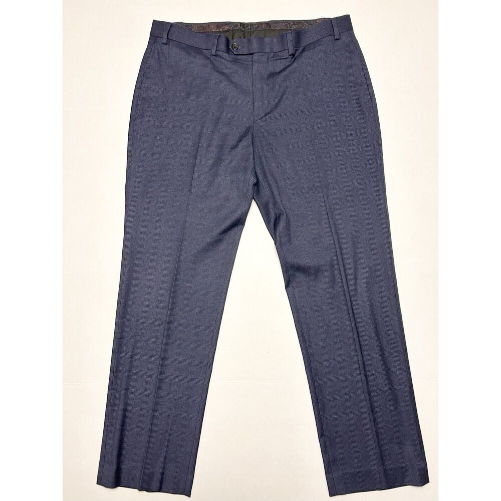 Lauren Ralph Lauren Dress Pants Mens 36x30 Navy Blue Plaid Trousers Slacks